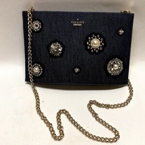 Kate Spade Cameron Street Denim Sima Embellished Cross Body Bag